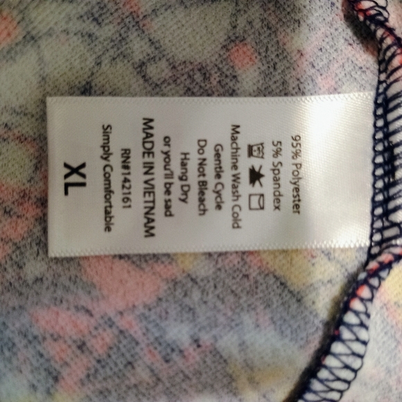 NWT LuLaRoe Cassie Pencil Skirt Midi Navy Daisy Size XL Extra Large - Picture 6 of 6